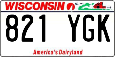 WI license plate 821YGK