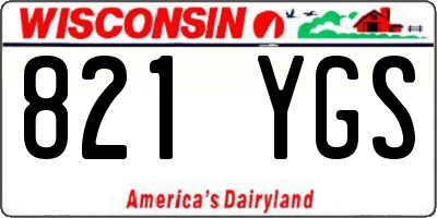 WI license plate 821YGS