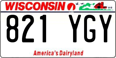 WI license plate 821YGY