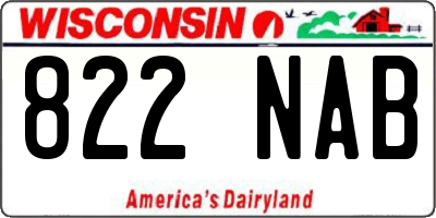 WI license plate 822NAB