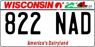 WI license plate 822NAD