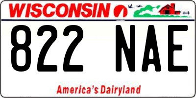 WI license plate 822NAE