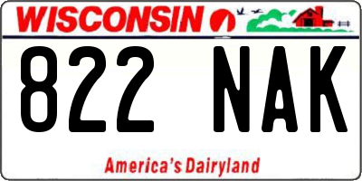 WI license plate 822NAK