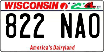 WI license plate 822NAO