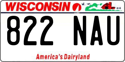 WI license plate 822NAU