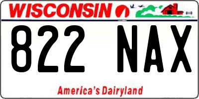 WI license plate 822NAX