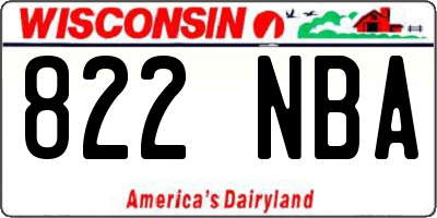 WI license plate 822NBA