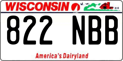 WI license plate 822NBB