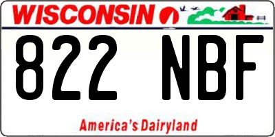WI license plate 822NBF