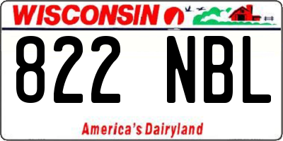 WI license plate 822NBL