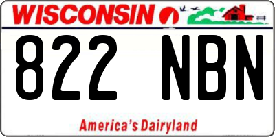WI license plate 822NBN