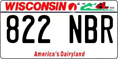 WI license plate 822NBR