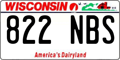 WI license plate 822NBS
