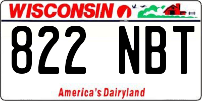 WI license plate 822NBT