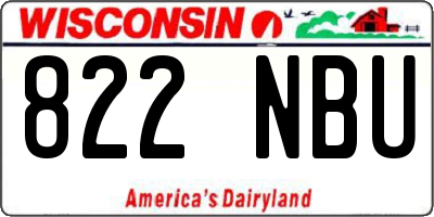 WI license plate 822NBU