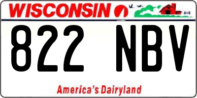 WI license plate 822NBV