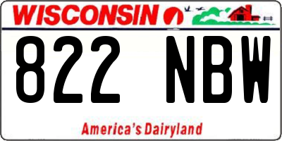 WI license plate 822NBW