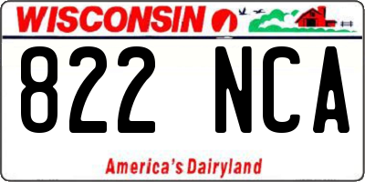 WI license plate 822NCA
