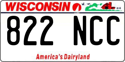 WI license plate 822NCC