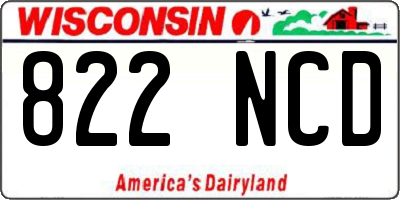 WI license plate 822NCD
