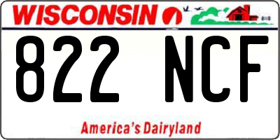 WI license plate 822NCF