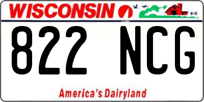 WI license plate 822NCG