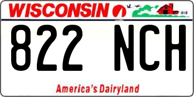 WI license plate 822NCH