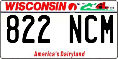 WI license plate 822NCM
