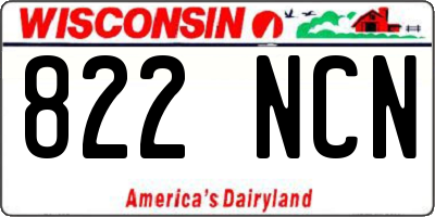 WI license plate 822NCN