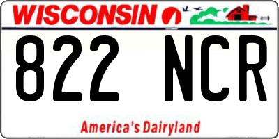 WI license plate 822NCR