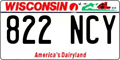 WI license plate 822NCY