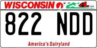 WI license plate 822NDD