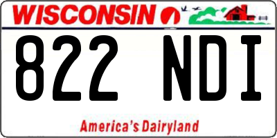 WI license plate 822NDI