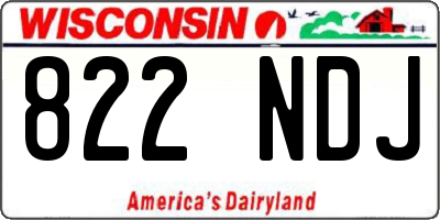 WI license plate 822NDJ