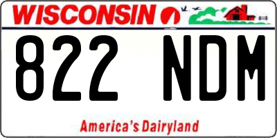 WI license plate 822NDM