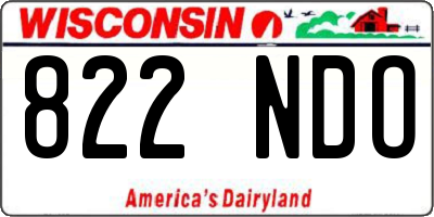 WI license plate 822NDO