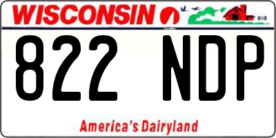 WI license plate 822NDP