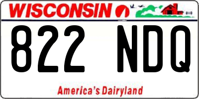 WI license plate 822NDQ