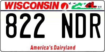 WI license plate 822NDR