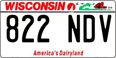 WI license plate 822NDV