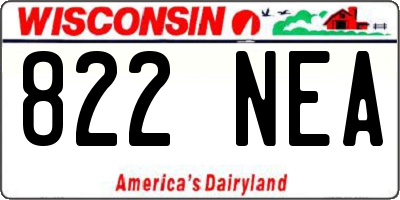 WI license plate 822NEA