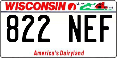 WI license plate 822NEF