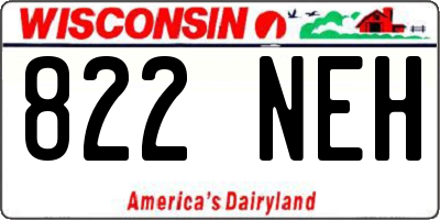 WI license plate 822NEH