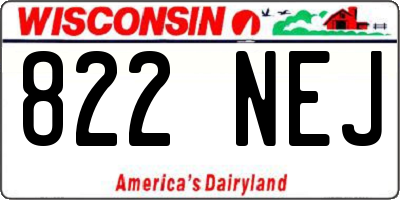 WI license plate 822NEJ