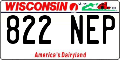 WI license plate 822NEP