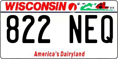WI license plate 822NEQ