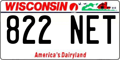 WI license plate 822NET