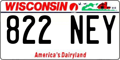 WI license plate 822NEY