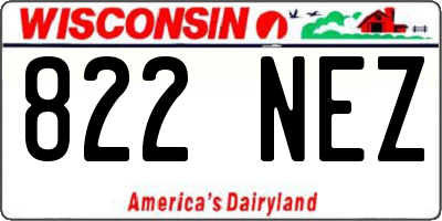 WI license plate 822NEZ