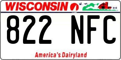 WI license plate 822NFC